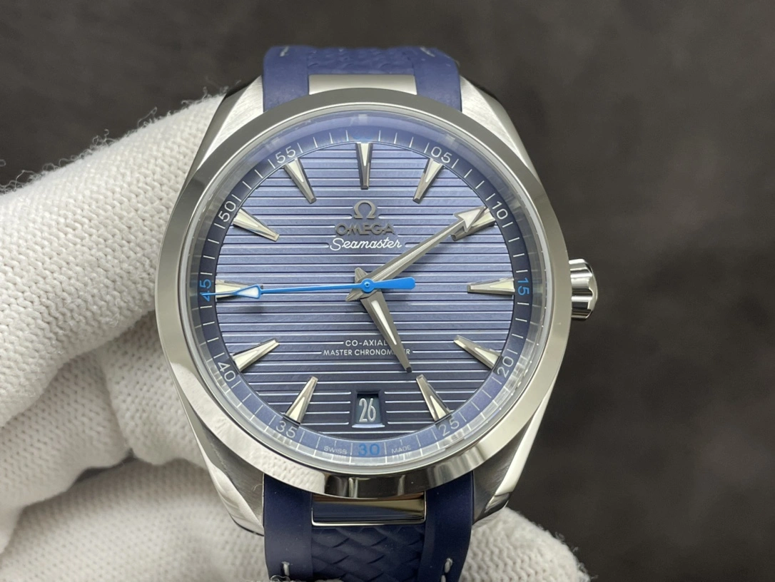 CBD Factory Omega Seamaster Aqua Terra 150M 41mm Blue Dial Blue Rubber (220.12.41.21.03.002) 1:1 Super Clone -DD8900 Movement SmoothTexture 260
